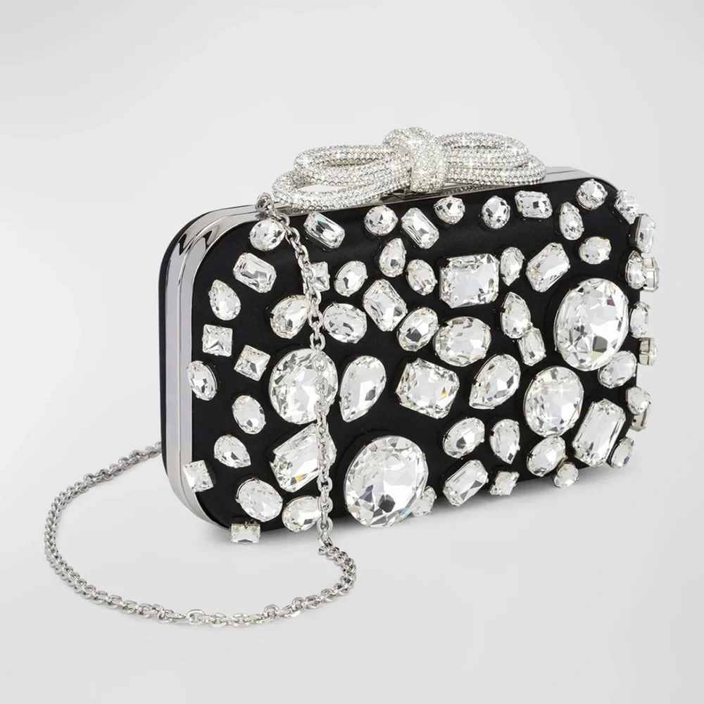 MACH & MACH
Bow Strass Satin Clutch Bag - Picture 6 of 16